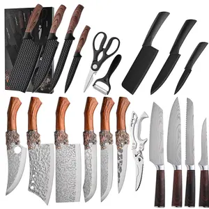 3/6/7 pieces kitchen knife set, kitchenware home, knife, multi-functional scissors, vegetable fruit meat slice tool, outdoor camping, artificial integrated learning handle, holiday gift