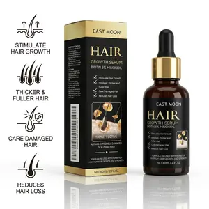 EAST MOON Beard Growth Serum 60ML - Thicker Longer Beard Boost Growth Formula for Men - Lightweight Moisturize & Strengthen Hair Care