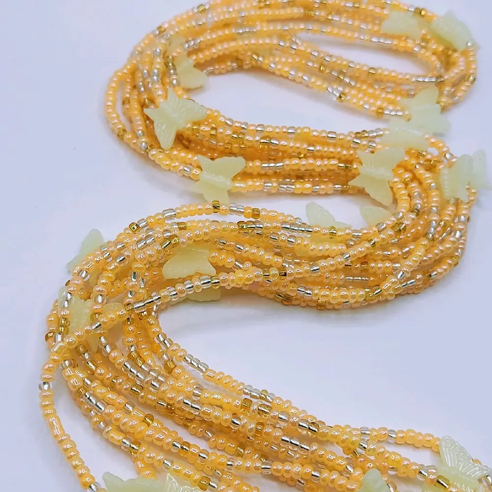 Tropical variety 50 inches Tie on waistbeads, women Adormnent body jewelry Female Daily Vibrant ( 1 piece )