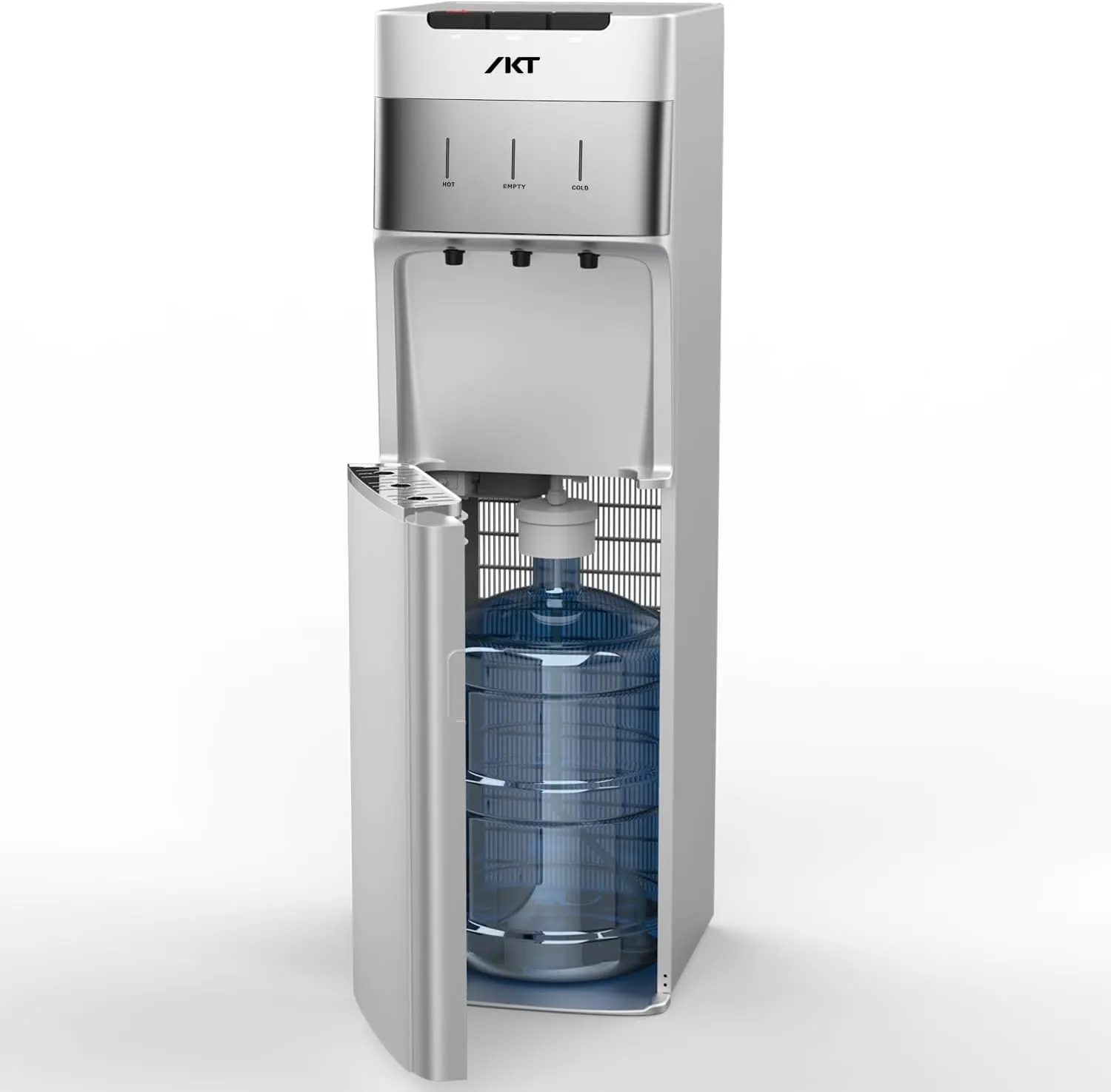 IKT&SOOPYK Self-Cleaning Water Cooler Dispenser Bottom Load for 3-5 Gallon Bottle with Child Safety Lock LED Display ,for Home/Office Sliver