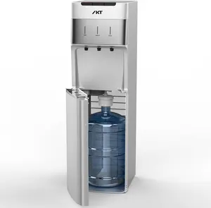 IKT Self-Cleaning Water Cooler Dispenser Bottom Load for 3-5 Gallon Bottle with Child Safety Lock LED Display ,for Home/Office Sliver