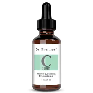 Dr. Brenner Vitamin C Serum with Ferulic Acid, Vitamin E & Hyaluronic Acid - Fade Dark Spots, Firm Anti Aging, Brightening Solution for Acne & Skin Repair