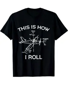 Airplane Pilot Flying Airplane Print, Men's Crew Neck T-shirt, Graphic T-shirt Men's Outdoor Wear, Men's Clothing, Casual Short-sleeved Crew Neck T-shirt, Men's Tops, Men's Gifts