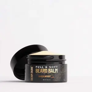 Derm Dude Full & Soft Beard Balm for Men – Sandalwood, Leather & Musk Scent, with Shea Butter, Peppermint, Olive & Coconut Oils for Beard & Hair Care