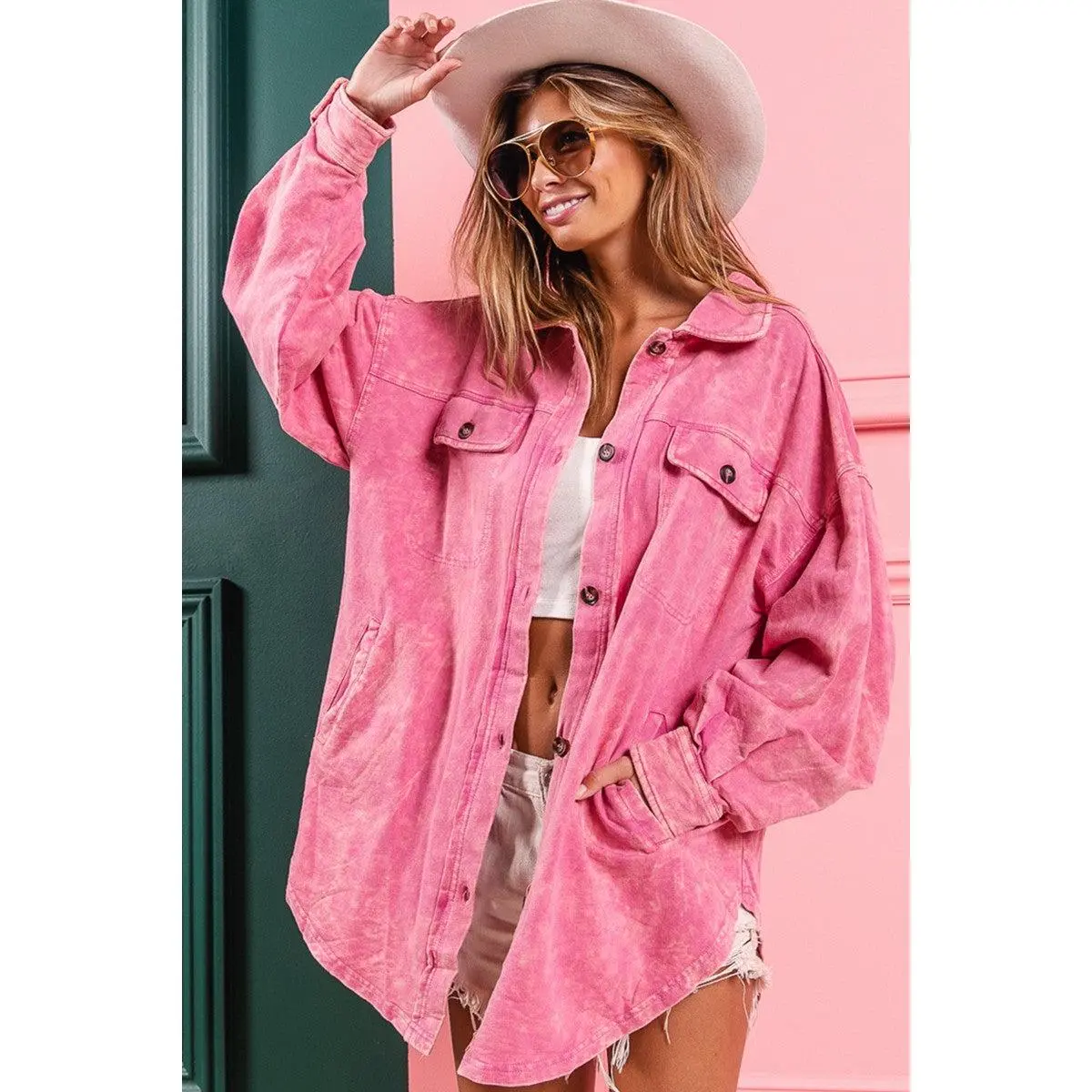Vintage Mauve Washed Shacket