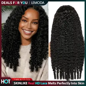 【DEALS FOR YOU]Lemoda 200% Density Full 13x6 SKINLIKE Real HD Lace Frontal Burmese Curly Virgin Human Hair Wigs Invisible 0.1mm Ultra-thin Frayed Ends Lace Front Wig Pre Plucked Tiny Knots summerwins