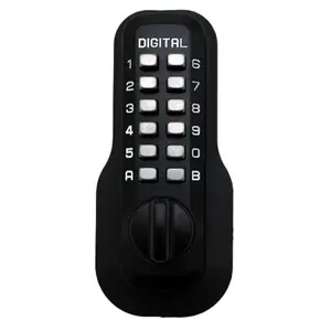 212 MAIN Lockey M-210-JB-DC-EZ Mechanical Keyless Deadbolt - Ez Mount Plate, Double Sided Combination Lock, Jet Black, Keyless Entry Lock for Entry Doors