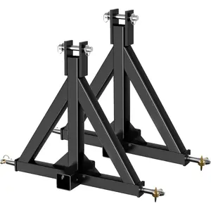 Set of 2 Heavy Duty 3 Point Hitch Adapter for Cat 1 Tractors, 2 Inch Trailer Receiver Drawbar, Quick Attach Compatible with Kubota Kioti Yanmar Cat NorTrac BX LM25H, Easy Install Powder Coated Steel for Tractor Towing