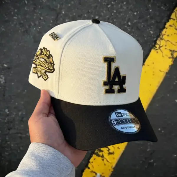 New Era Los Angeles Dodgers New York Yankees 9FORTY Trendy Hat – Embroidered LA Logo Snapback Baseball Cap, Adjustable Streetwear Cap for Men and Women, Classic Hip Hop Style