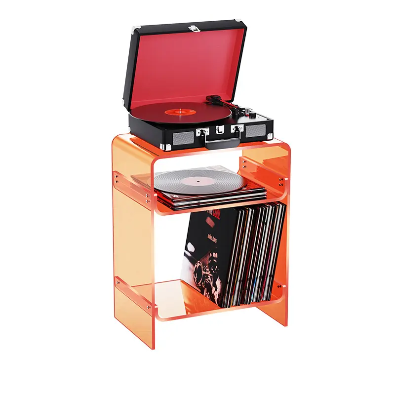 【SummerFinds】Acrylic Transparent Square Modern-Design-Style Side Table with Drawer & Black Vinyl Storage, Adults' Bedroom Decor Indoor Furniture Nightstand