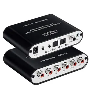 Audio rush digital sound decoder converteroptical spdif coaxial to 51ch 21ch analog audio 6rca output for old av receiver