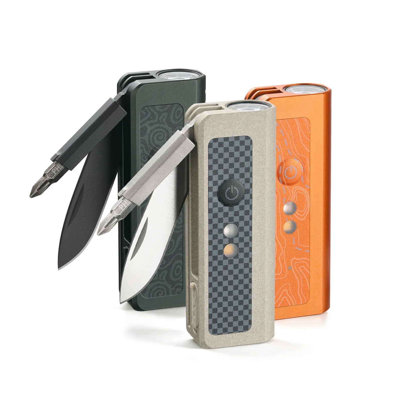 OKNIFE MK Multitool with 9cr18mov Blade, Rechargeable LED Flashlight, Magnetic Quick-Swap Screwdriver Bits, Sturdy Pocket Clip, Portable EDC Hand Tool for Home Repair, Camping, Unique Practical Gifts for Men, Blade Material: 9Cr18mov