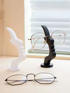 2pcs Modern Unique Arc-Shaped Eyeglass Frames, Creative Face Design Glasses Stand, Desktop Eyewear Holder,  Eyewear Accessories