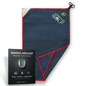 Aiming Fluid Magnetic Golf Towel - Scrub Pad with Magna-Anchor Magnet - Absorbent Microfiber - Golf Gift in Wash Pocket