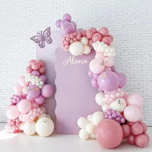 162pcs Purple Pink Beige Balloon Garland Arch Kit, Baby Shower Girl Birthday Party Decorations Balloons, Wedding Engagement Christening Decor Balloon Set, Balloon Arch Backdrop