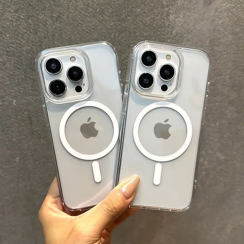For  MagSafe Magnetic Adsorption Wireless Charge Clear Case for Apple IPhone 17 ip17 Air 17promax 16 Pro Max 15 Plus 14 13 12 11 Phone Cover