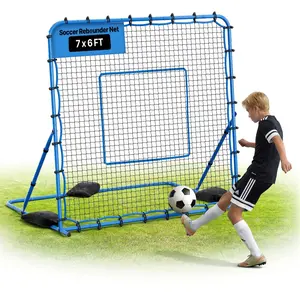 Soccer Rebounder Net With Quick-Switch Angle Adjustment, Heavy-Duty Iron Frame And Durable PE Net For Ball Control, Passing Practice, Drills, And Training Aids, Easy Setup Equipment For Teens And Adults, 7 x 6 ft