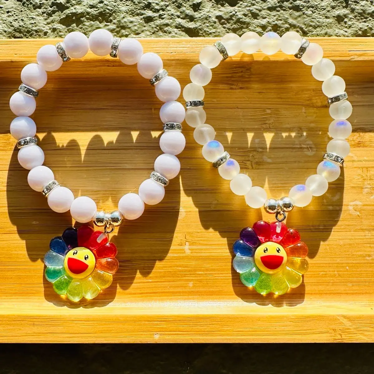Colorful Smiley Sunflower Beaded Bracelets