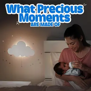 Cute Cloud Light] Cute 1Pack Cloud Light - Floating Cloud Wall Lamp | Battery-Operated Hanging Cloud Night Lights For Nursery | Cloud Lamp For Kids Bedroom Easy to Assemble