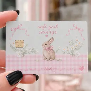 Coquette Bunny Debit Card Skin Sticker 2 Pack Cute Pink Vinyl Card Cover