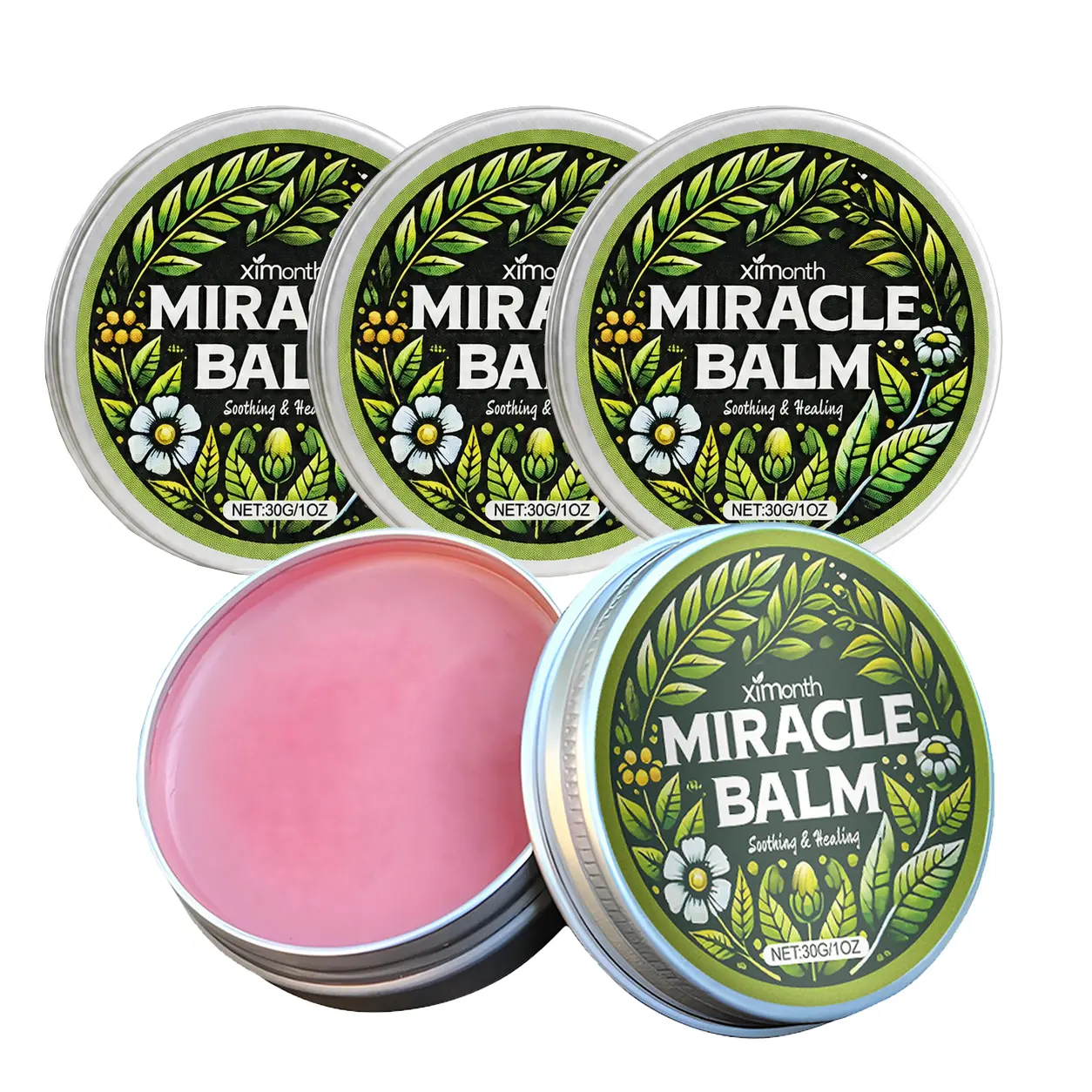 Miracle Cream Balm - Natural Herbal Moisturizer, Hydrating Body Care Ointment for Dry All Skin, Multi-Purpose Soothing Salve for Face & Body (1oz/30g), Single Item