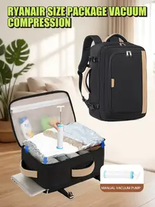 Large Capacity Expandable Travel Backpack, Vacuum Compression Bag, Fits Easyjet Airline, 45x32x22 Cm, Anti-Theft Pocket