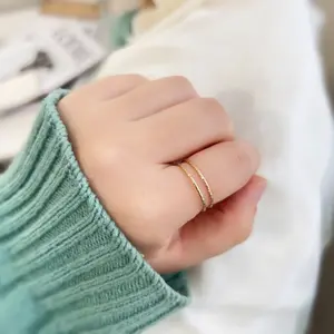 Minimalist Stackable Texture Gold Filled Ring