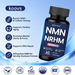 KOOVS NMN × NRHM Complex 19500mg Per Bottle, 8-in-1 Complex, Zero Filler, Pure NMN 650mg Per Serving with NRHM 100mg, Astragalus Root Powder, Trans-Resveratrol, PQQ, CoQ10, & Reduced Glutathione | Dual NAD+ Supplement Precursor