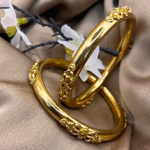 24k gold plated bangle set. PMB96. Sz 2.4