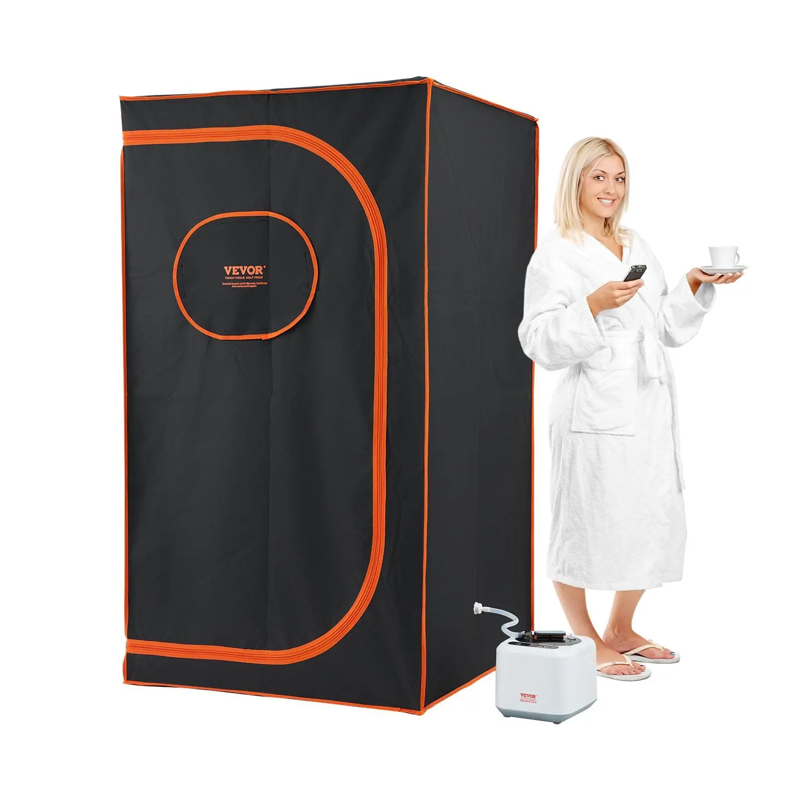 【summerfinds】VEVOR Portable Steam Sauna Tent Full Size, 1000W Personal Sauna Blanket Kit for Home Spa, Detoxify & Soothing Heated Body Therapy, Time & Temperature Remote Control With Floor  Mat, Heat Trapping Sauna