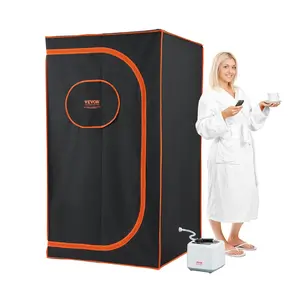 【fathersdaygift】VEVOR Portable Steam Sauna Tent Full Size, 1000W Personal Sauna Blanket Kit for Home Spa, Detoxify & Soothing Heated Body Therapy, Time & Temperature Remote Control With Floor  Mat, Heat Trapping Sauna