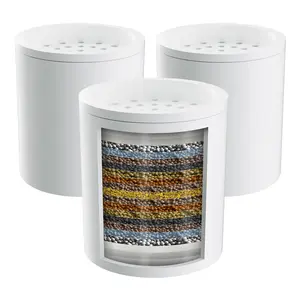 Hibbent 3 Pack Shower Filter Replacement Cartridges for Hard Water, High Output 20 Stage Shower Filter with Vitamin C to Reduce Chlorine & Fluoride, Glowing Skin, Strong Nails & Shimmering Hair