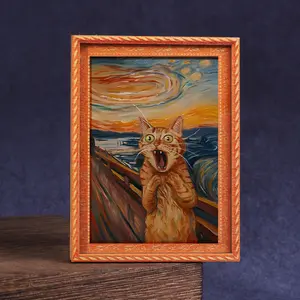 1pc Artistic Fridge Magnets, Funny Style, Creative Magnetic Decorative Stickers, Adorable Kitten Magnetic Photo Frame - Retro Fridge Magnets, Ideal For Refrigerator, Wall Display, Picture Holder, Refrigerator Decorating Magnet