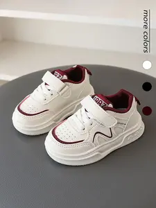 New Multicolor Colorblock Shoes with Velcro Fastening, Breathable Air Holes, Casual Sporty Sneakers for Boys and Girls, Casual Trainer Shoes, Chunky Low Top