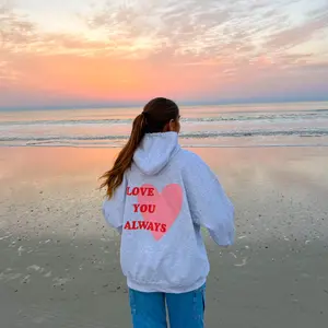 LOVE YOU ALWAYS HOODIE Gildan Brand Women's Top, Cotton/Polyester Blend, Soft & Cozy, Screen Printed Design, Oversized Fit - Jewels Kennedy Designs