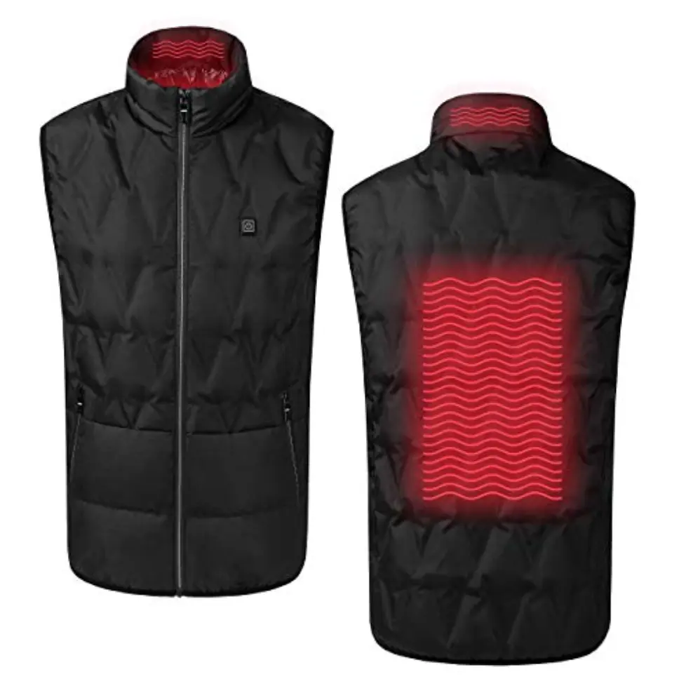 Heated Vest for Boys with Rechargeable Battery Pack Included - Lightweight Electric Heating 7v Smart Warming Vest Black