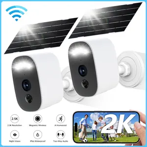 【JOOAN Solar 2K Wireless Outdoor Magnetic Camera】Free Install 2.4G WiFi Security Camera – HD Video, AI Human Detection, IP66 Waterproof, Color Night Vision, Magnetic, Two-Way Audio, Smart Alarm, Smartphone Control Lens, Multiple Installation Methods