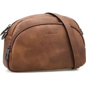 Leather Crossbody Bags for Women Anti-Theft Purses Vintage Saddle Handbag Small Cross Body Shoulder Bag