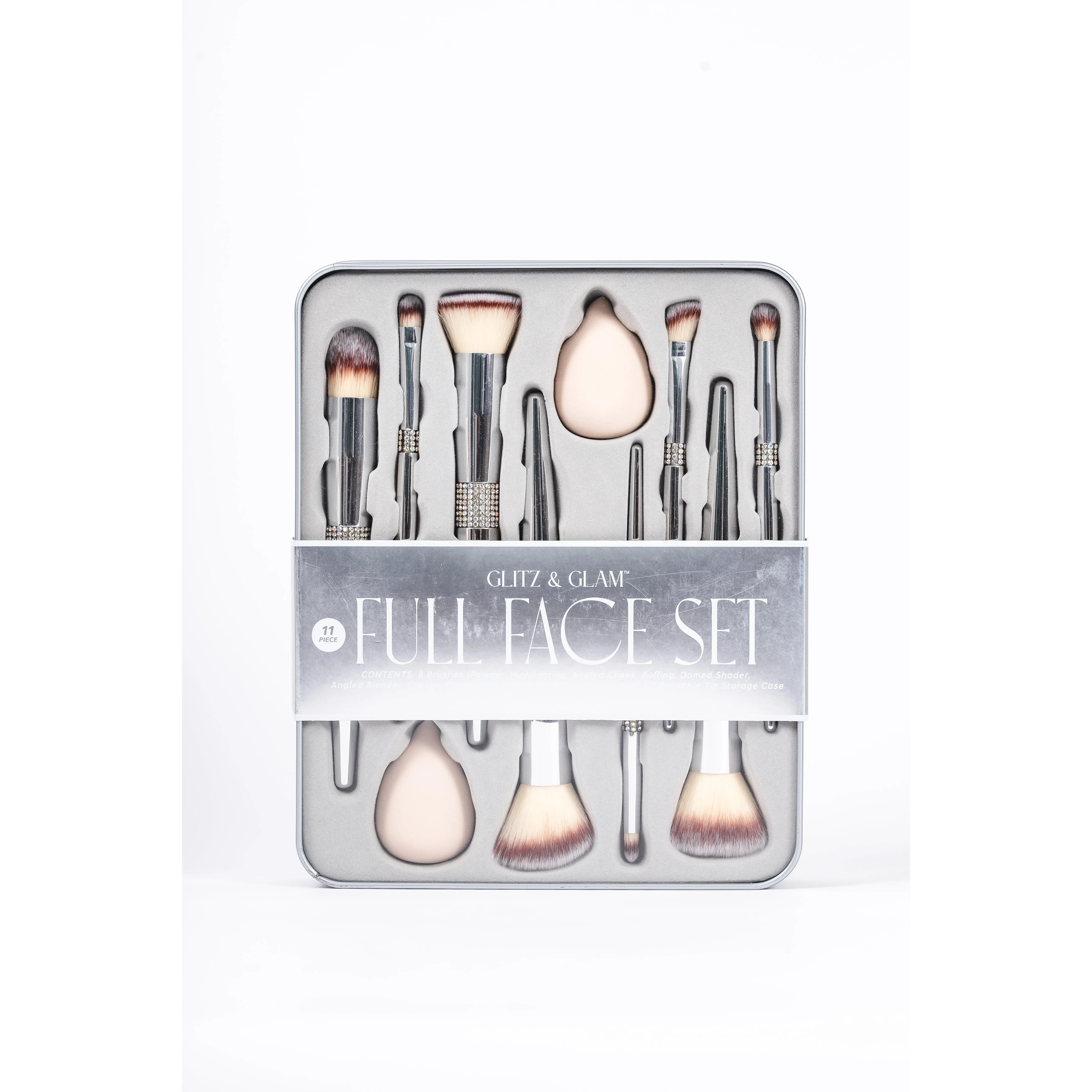 PLATINUM CHROME Glitz & Glam | 10pc Makeup Brush Set | GG4756