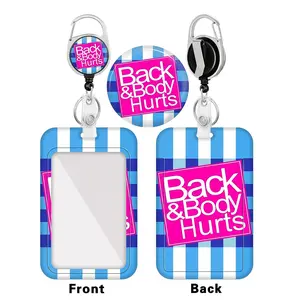 Retractable Badge Holder, 1 Count Cute ID Name Tag Work Badge Holder, ID Name Tag Holder for Office Workers, Men, Women, Teachers, Fun Badge Holder