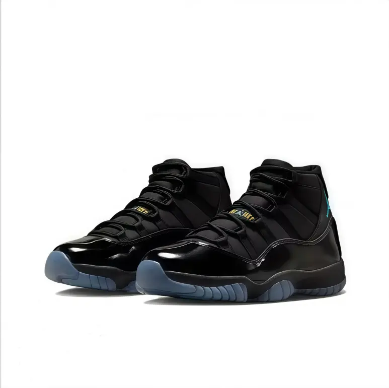 Black Teal High Top Basketball Sneakers, Patent Leather Cushioned Athletic Shoes, Transparent Blue Outsole Fashion Street Trainers Daily Casual Wear