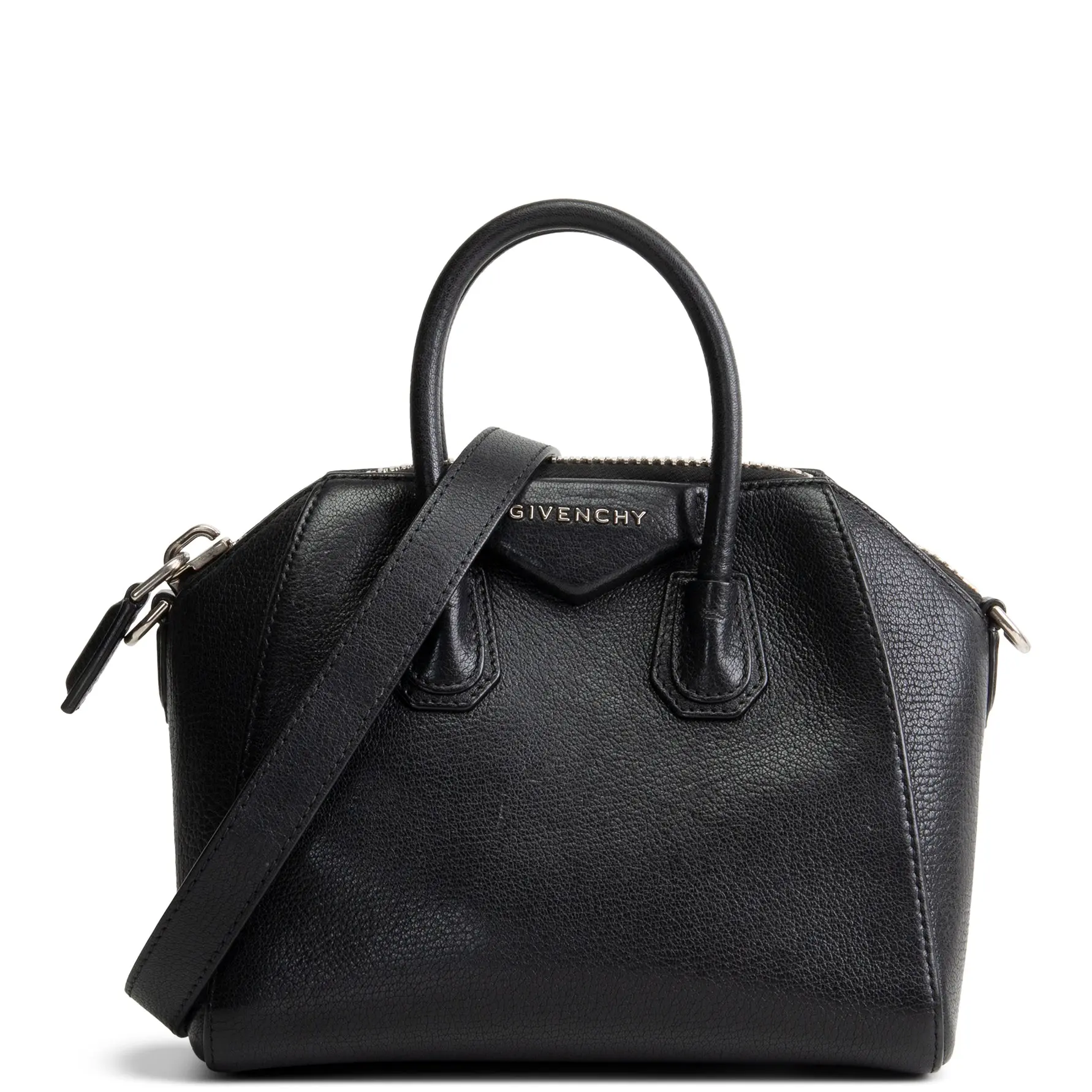 Pre-owned GIVENCHY Grained Calfskin Leather Crossbody Bags Antigona Mini
