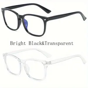 2pcs set of classic fashion glasses, retro and minimalist full frame frame, Men's and Women's fashion glasses