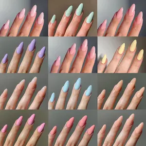 288pcs Almond Shape Acrylic Nails Set, Nail Design Kit, Nail Extension Art, Glossy Finish, Reusable False Nail Tips with Storage Box, Perfect for Women & Girls