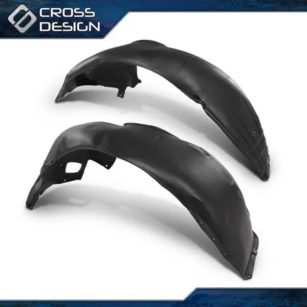 PIT66 Cross Design Front Driver & Passenger Side Fender Set with Side Fender Liner, Vehicle Specific Fit for 02-08 BMW 745i, 750i, 760i