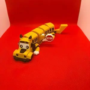 Mini School Bus Dragon Figurine Decor Articulating Miniatures