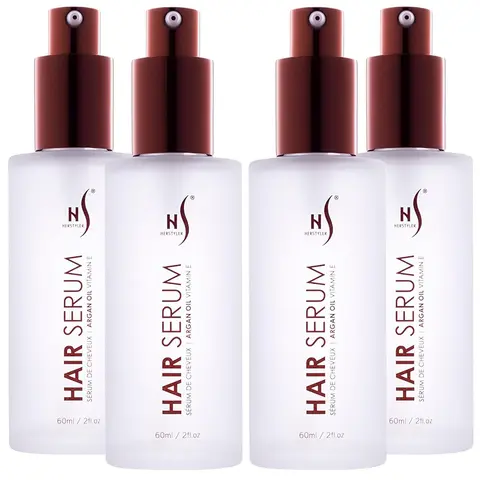Herstyler Argan Oil Hair Serum - Anti-Frizz Hair Serum for Frizzy and Damaged Hair - Lightweight Heat Protectant Serum for Hair Growth - Hair Oil Serum with Aloe Vera, Vitamin E & Argan Oil - Boosts Shine & Hydration - Haircare - 2 Fl Oz - 4 Pack Natural