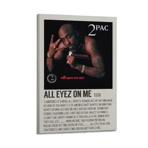 2Pac All Eyez on Me Poster for Bedroom Aesthetic Canvas Wall Art Living Room Posters Painting Picture Print Modern Family Decor Artist Bathroom Poster