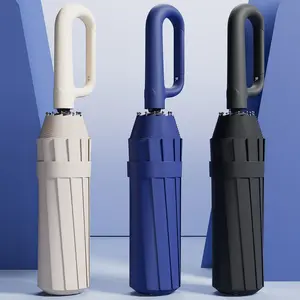 Card Hook Folding Umbrella, Windproof UV Protection Portable with Hanging Loop, Ideal for Commuters Students Travelers, Wind Resistant Umbrella