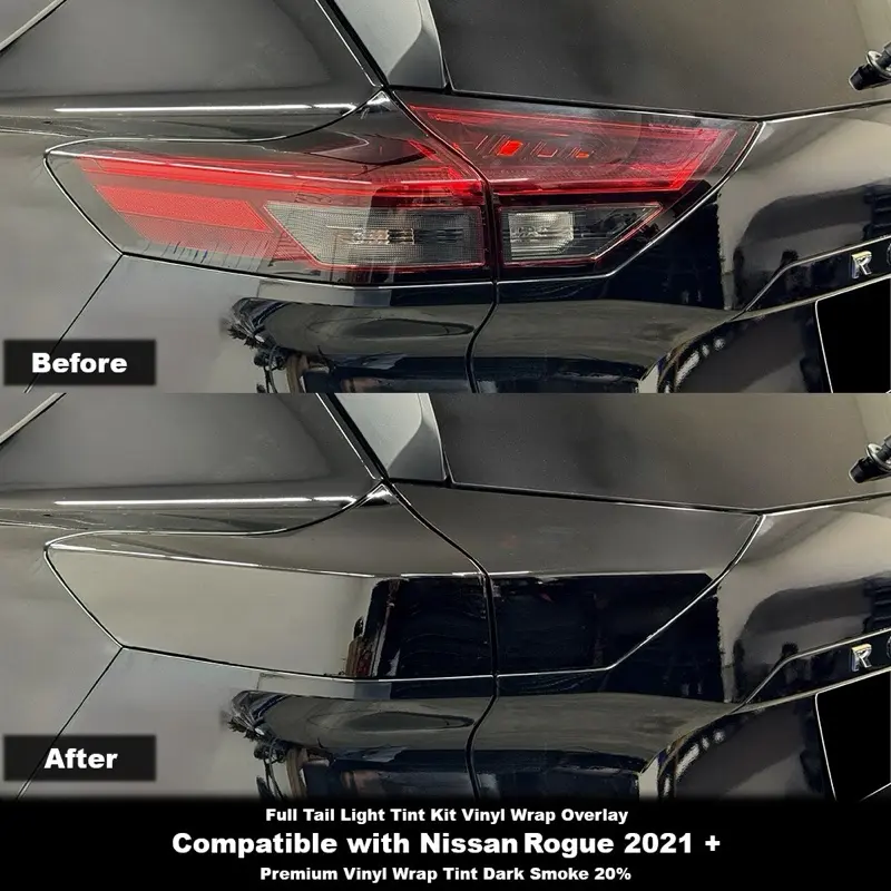 Crux Moto Tail Light Full Tint Vinyl Overlay – Dark Smoke 20% | Precision Fit for Nissan Rogue 2021 +